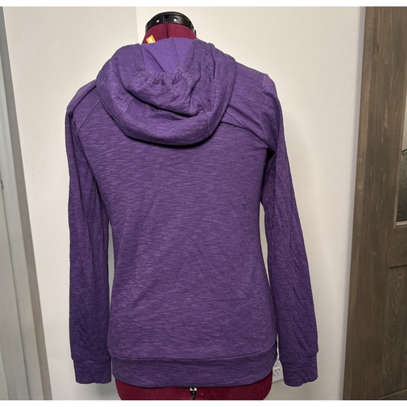 Lucy Hooded Half Zip Sweatshirt Y2K M Purple Reign Gym Yoga Kangaroo Pockets - Picture 3 of 10